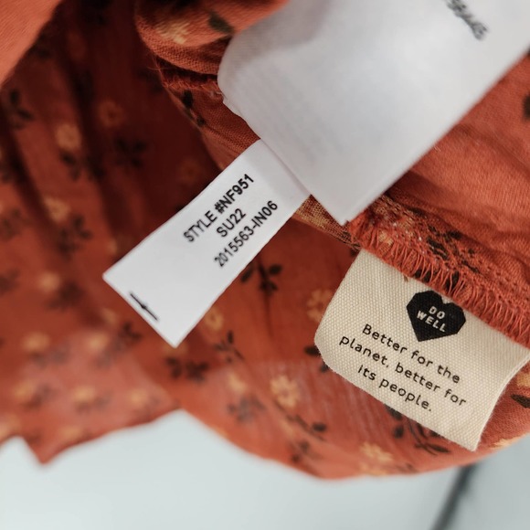 Madewell Smocked Pull-On Tiered Mini Skirt in Wild Calendula Block-Print XL NWT - Picture 5 of 8